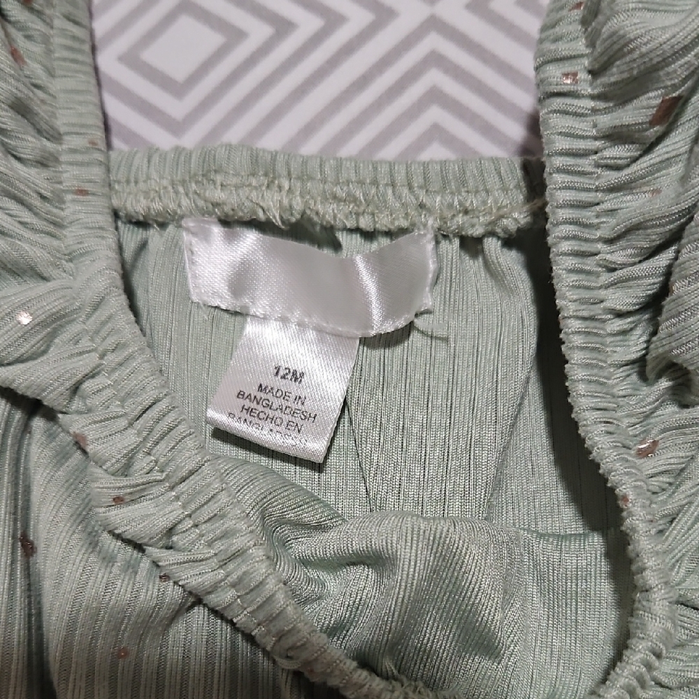Kids Green Ruffled Romper - Picture 2 of 2